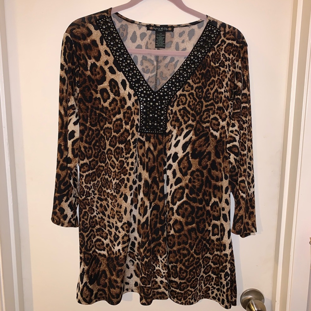 Embellished Suzie in the City Animal Print Tunic
